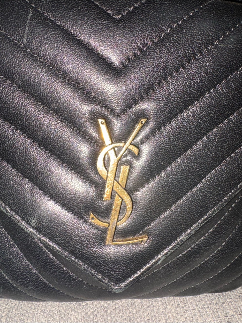 Saint Laurent Black Quilted Leather Drawstring Backpack with Gold Chain - Picture 10 of 16